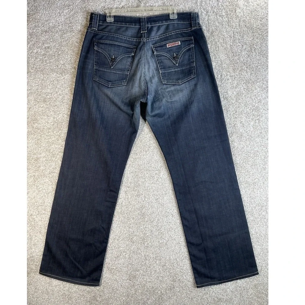 Hudson Jeans Men Size 40 Dark Wash Straight Leg Denim Flap Pocket‎ Blue